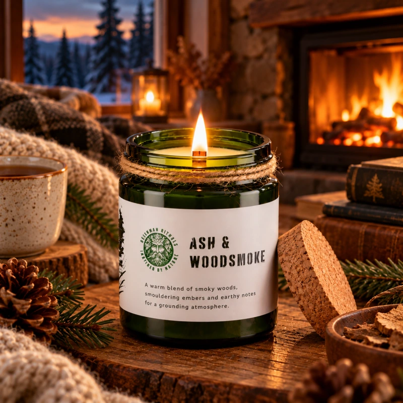 🔥 Sójová sviečka Popol a dym z dreva – Ash & Woodsmoke Woodwick 160 g 1