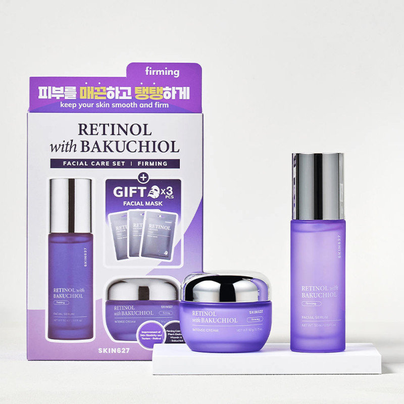 Sada na starostlivosť o tvár SKIN627 RETINOL s BAKUCHIOLOM, 3 x 22 ml + 50 g + 50 ml 2
