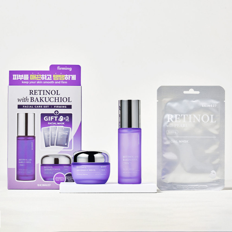 Sada na starostlivosť o tvár SKIN627 RETINOL s BAKUCHIOLOM, 3 x 22 ml + 50 g + 50 ml 1