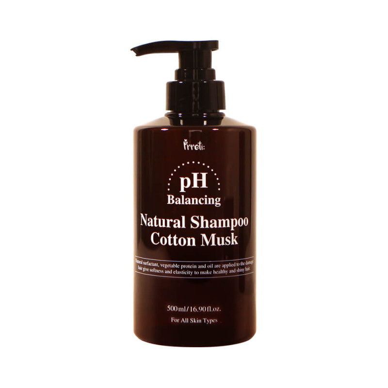 PRRETI Balancing Natural Shampoo Cotton Musk - vyrovnávajúci šampón, 500 ml