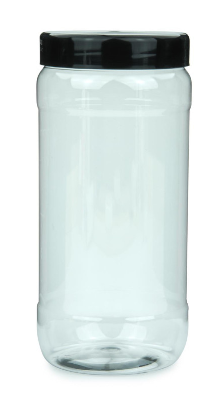 XXP 189/1386 ks PET dóza Valcová 1000 ml číra skrutkovacím viečkom biela, hrdlo 82 RTS 1