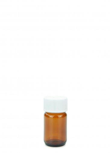 Sklenená fľaša so širokým hrdlom jantárovej farby 50 ml PFP35 uzáver s detskou poistkou