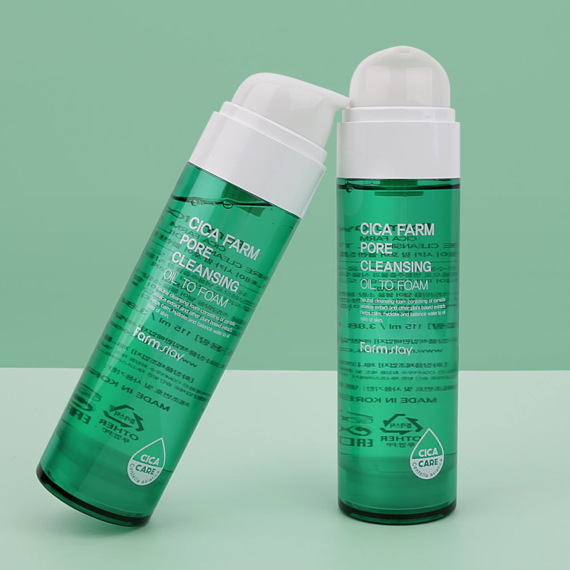 FARMSTAY CICA FARM Pore Cleansing OIL TO Foam - Čistiaci olej na póry, 115 ml
