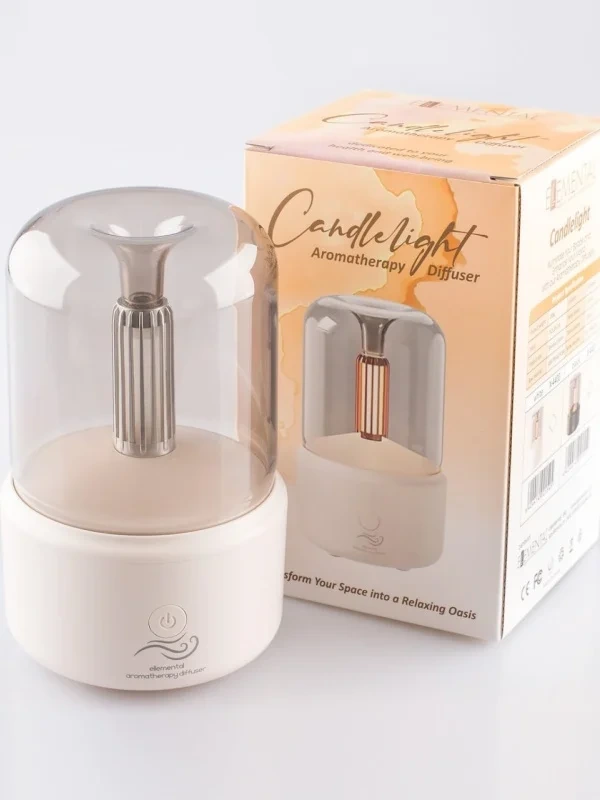 Aroma difuzér sviečkové svetlo – USB, 120 ml, čierna/biela 3