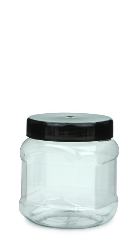 XXP 252/1859 ks PET dóza Osemhranná 500 ml číra so skrutkovacím viečkom B/Č, hrdlo 82 RTS 1