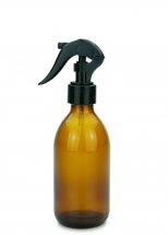 Sklenená fľaša jantárová 250 ml PP28 s mini spúšťacím postrekovačom 28/410