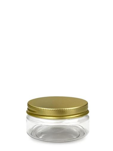 XXP 312/6138 ks R-PET nádoba 100 ml, číra s hliníkovým skrutkovacím vekom s vložkou 2