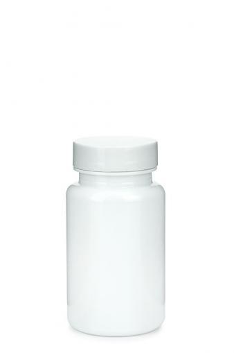 PET fľaša biela 100 ml 3,5 oz 38/400 s uzáverom 38/400 biela s vložkou citlivou na tlak