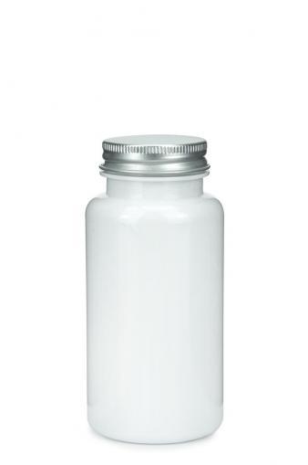PET fľaša so širokým hrdlom biela 150 ml  38/400 s hliníkovým uzáverom s EPE vložkou