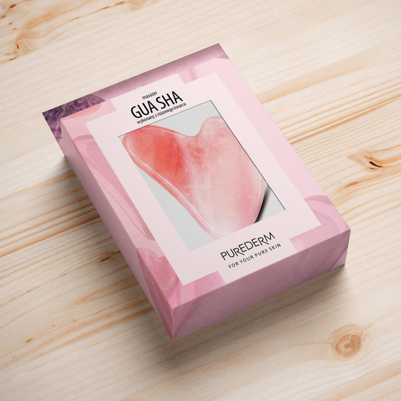 PUREDERM Guasha ružový kremeň 8 x 5 x 0,4 cm, 1 ks