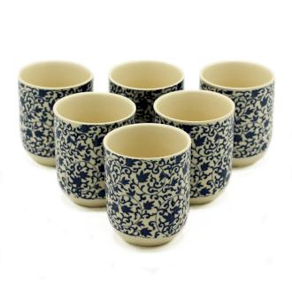 Bylinná čajová súprava - čajník / šálky - Modrý Vzor