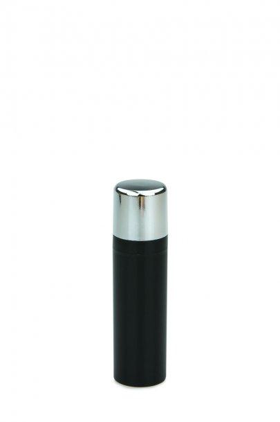 Bezvzduchový dávkovač Micro 30 ml nádoba čierna pohon čierny uzáver strieborný / zlatý