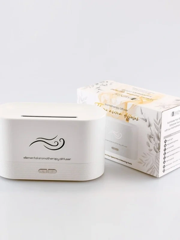 Aroma difuzér Flame 180 ml – efekt plameňa, USB, čierny / biely 4