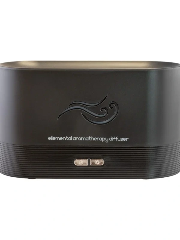 Aroma difuzér Flame 180 ml – efekt plameňa, USB, čierny / biely 1