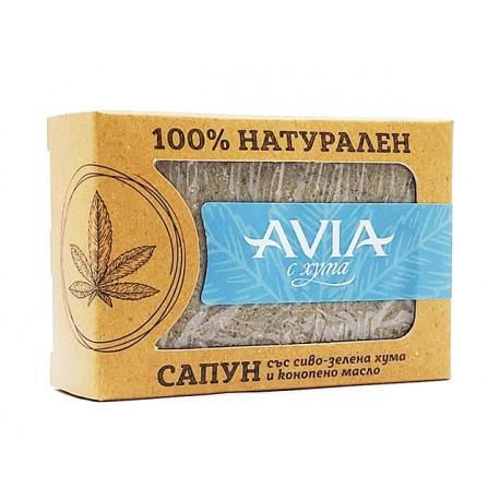 Prírodné mydlo so šedozeleným ílom a konopným olejom, Avia, 110 g