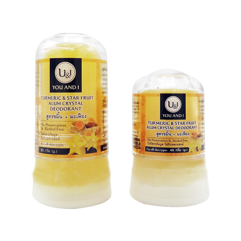 Prírodný kryštálový deodorant Kurkuma & Karambola U&I | 45 g / 80 g 2