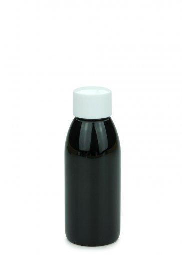 PET fľaša RIGOLETTO 100 ml čierna so skrutkovacím uzáverom 24/410