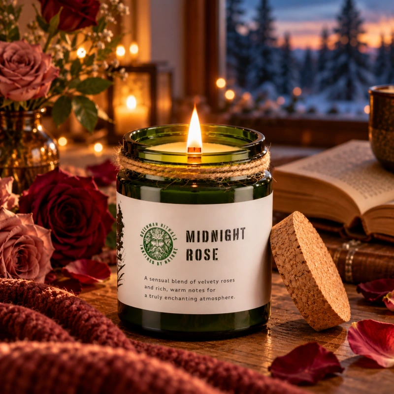 🌹 Sójová sviečka Polnočná ruža – Midnight Rose Woodwick 80 g 1