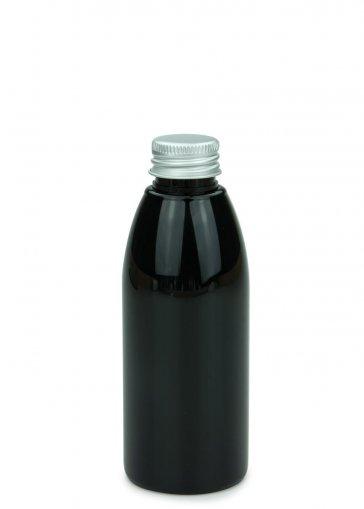 PET fľaša Rafael 150 ml čierna so skrutkovacím uzáverom Alu 24/410