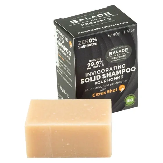 Povzbudzujúci tuhý šampón pre mužov - BIO, Balade en Provence, 40 g 1
