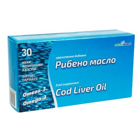 Olej z tresčej pečene (Omega-3), 1000 mg, PhytoPharma, 30 kapsúl