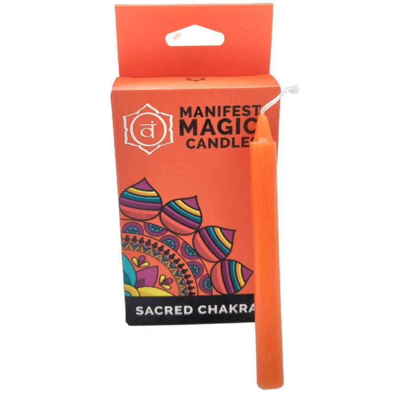 Manifestačné magické Sviečky (balenie po 12 ks) - Oranžové - Sakrálna Čakra / Kreativita