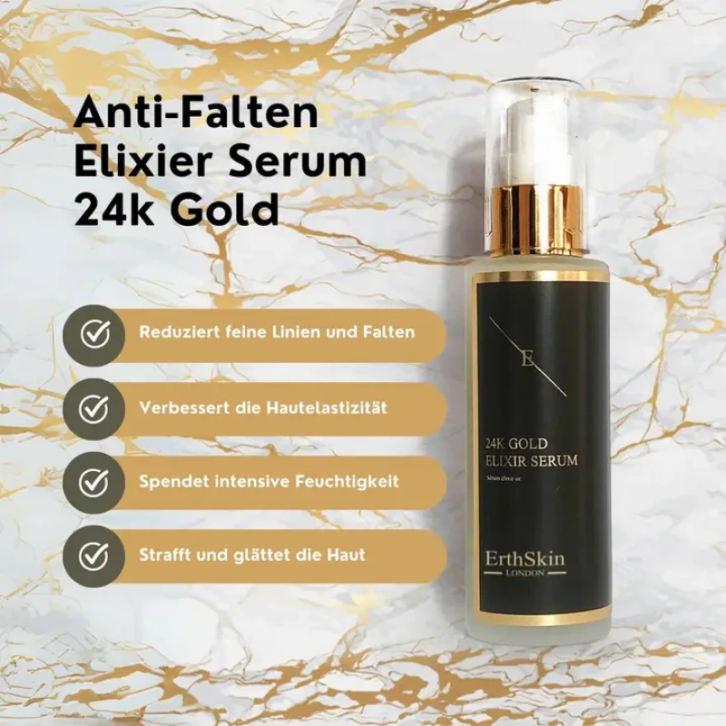 24K Gold Anti-Wrinkle Elixir Serum 60 ml | Q10, kyselina hyalurónová a zlato ErthSkin 3