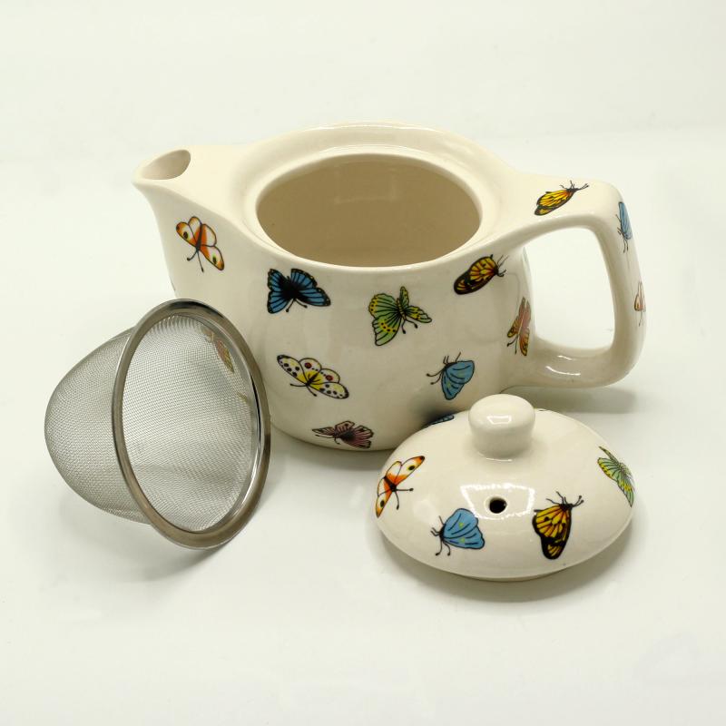 Bylinná čajová súprava - čajník / šálky - Motýle